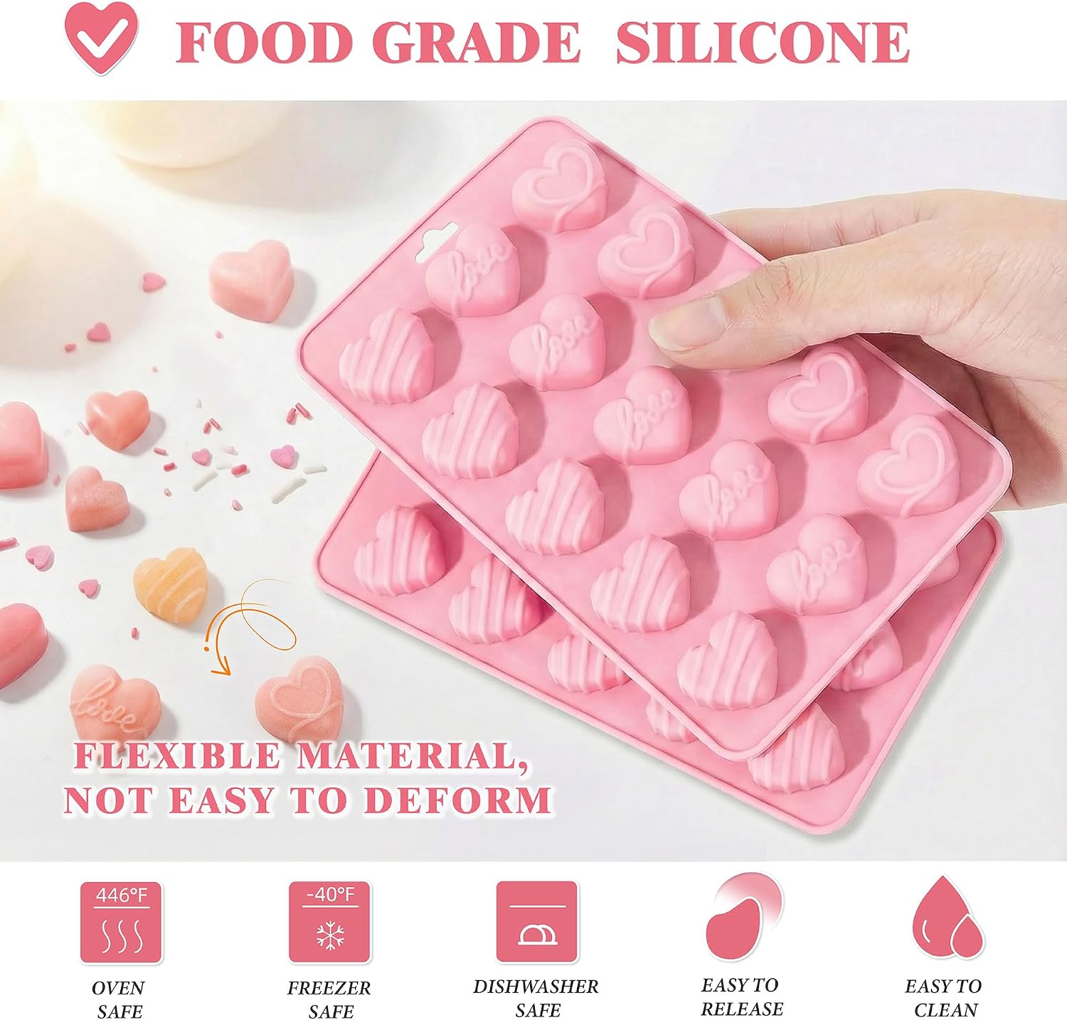 Heart Silicone Molds,Heart Cho - Gummy Candy ulasan dan harga