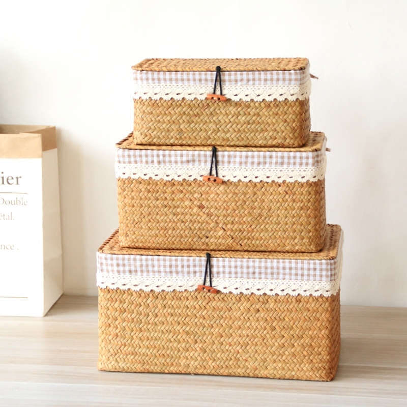 Seaweed Woven Box Grass Basket - Seaweed Snack ulasan dan harga