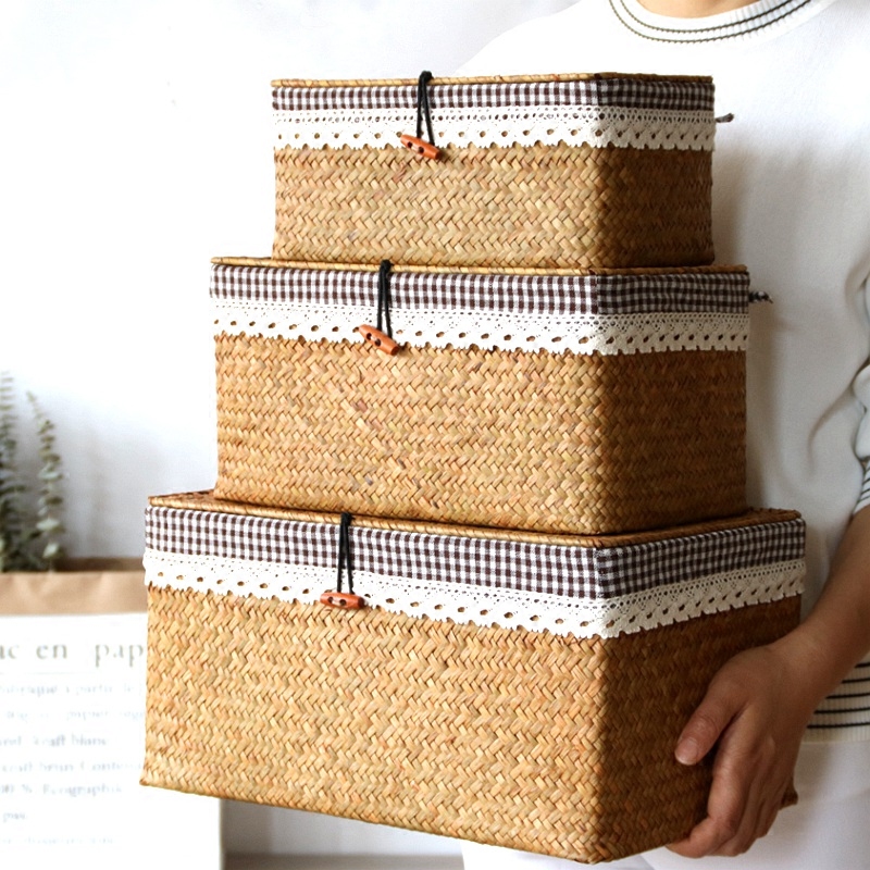 Seaweed Woven Box Grass Basket - Seaweed Snack ulasan dan harga