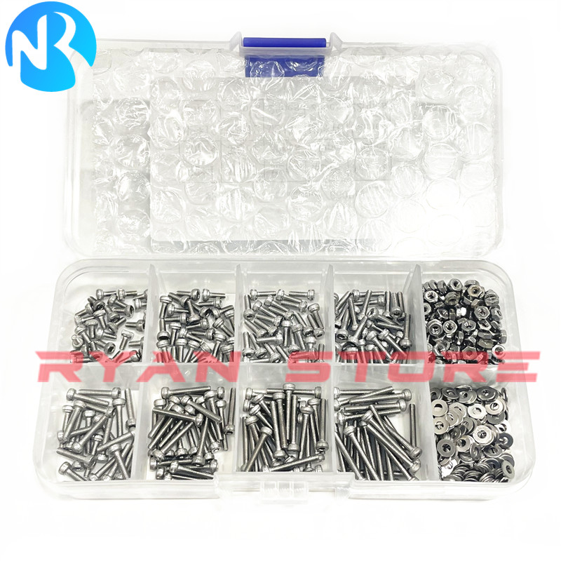 1 Box/660PCS M2*4 5 6 8 14 16M - Nuts Mix ulasan dan harga