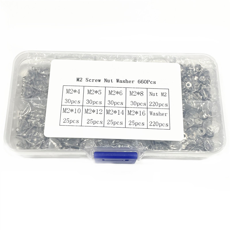 1 Box/660PCS M2*4 5 6 8 14 16M - Nuts Mix ulasan dan harga