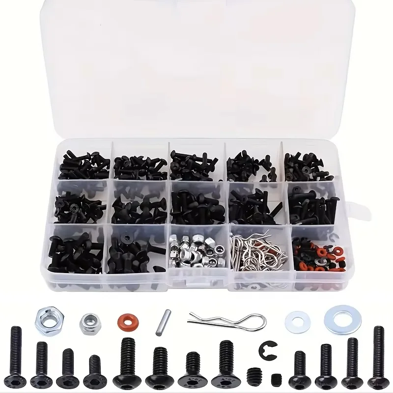 520pcs Universal RC Screw Kit  - Nuts Mix ulasan dan harga