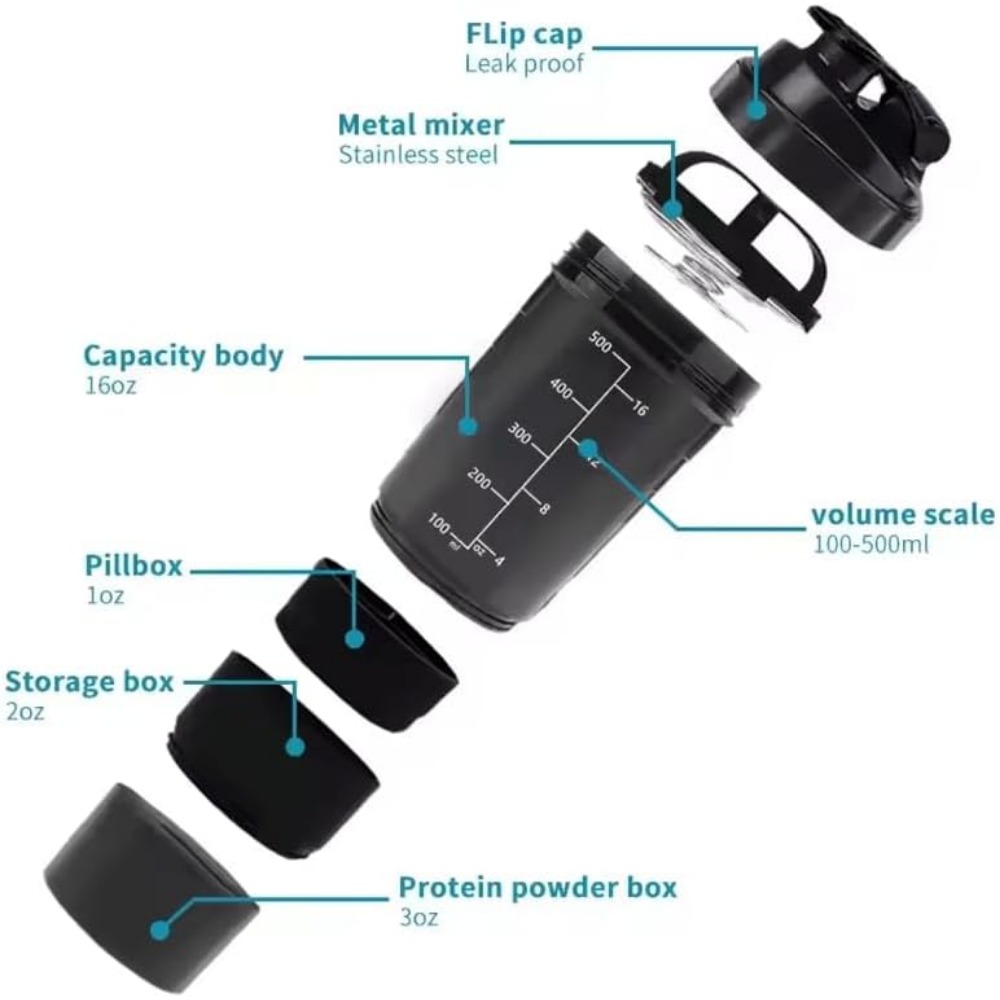 3 Layers Shaker Protein Bottle - Protein Bar ulasan dan harga