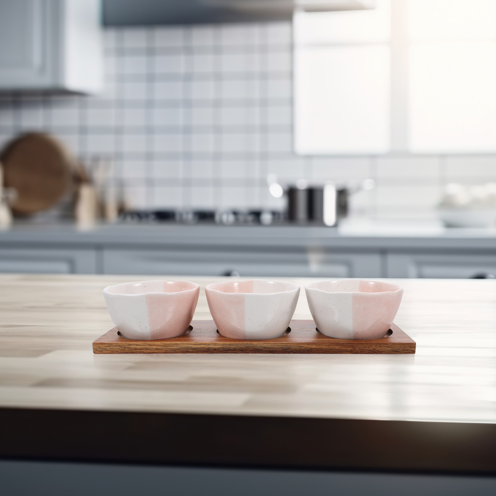 1Set Ceramic Snack Bowls Wood  - Dried Fruit ulasan dan harga