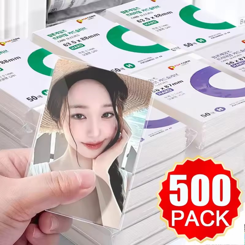 500Pcs Korea Card Sleeves HD T - Popcorn ulasan dan harga